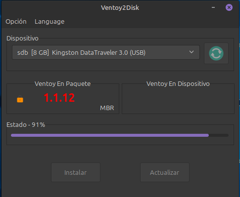 Formatea el pendrive con su estructura de arranque oculta y su partición principal de datos