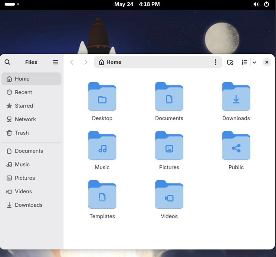 Captura del escritorio de Fedora Workstation